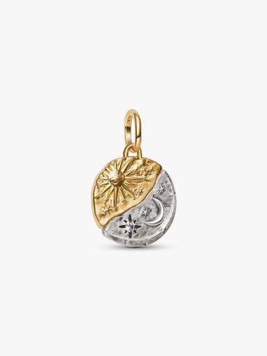 Charm Medallion Sole e Luna "Per Aspera Ad Astra"