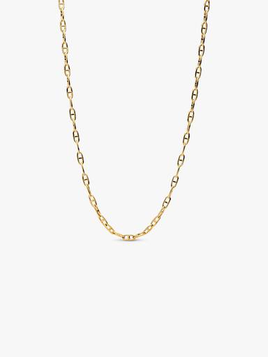 Catena Ancora Rotonda In Oro Giallo 585 (14kt) - NKlaus - 42 Cm X 0,8 Mm - Peso 0,95g - Solida E Lucidata A Specchio