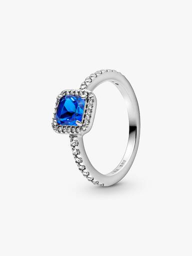 Anello Punto Luce Quadrato Blu
