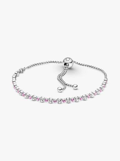 Bracciale Tennis Rosa con Chiusura Regolabile