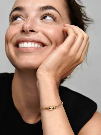 Bracciale Moments con Chiusura a Barile in Oro 14k