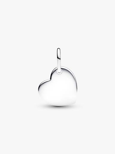 Charm Pendente Cuore con Pietra Viola Febbraio da incidere