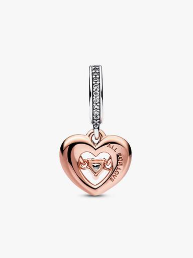 Charm Pendente Cuore Splendente con Pietra