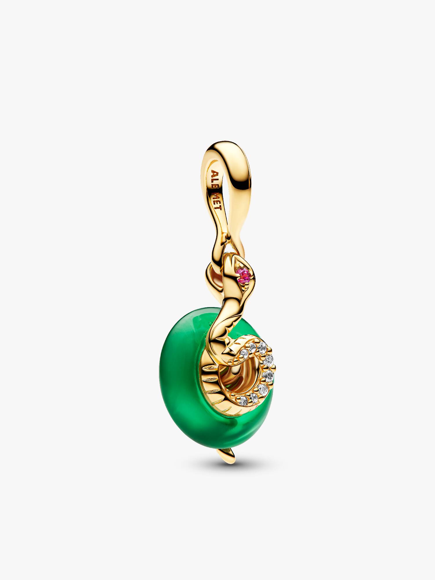 Charm Pendente Serpente Vetro di Murano verde