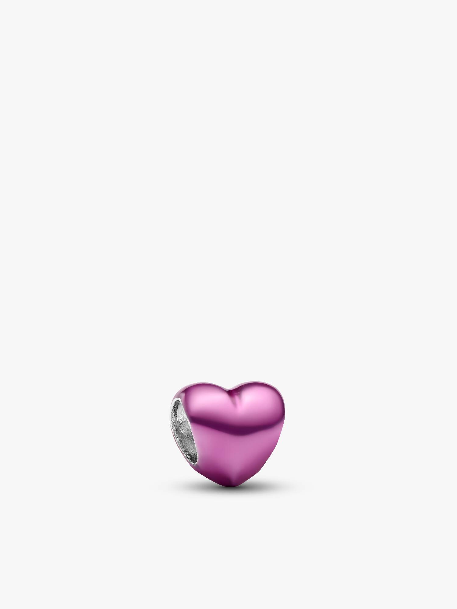 Mini Charm Cuore effetto metallico rosa