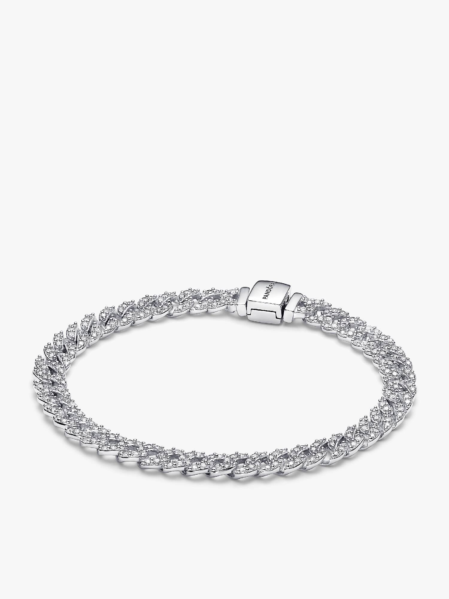 Bracciale Catena Maglia Cubana Pavè