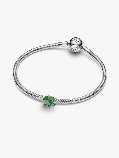 Mini Charm Elefante effetto metallico verde