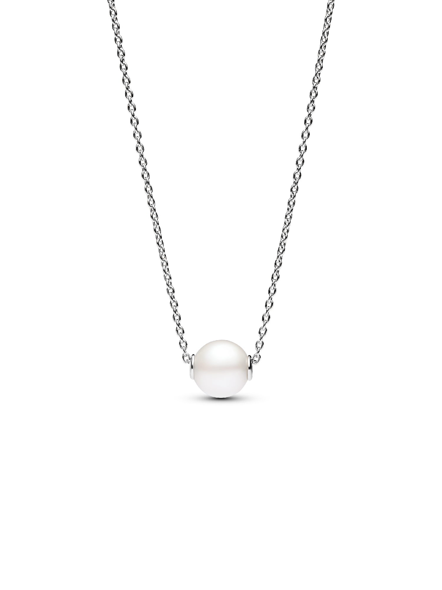 ANGARA Ciondolo A V Con Perla D'Acqua Dolce 9mm E Diamante 0,039ct - In Argento Con Catena Inclusa - Regalo Eleganza - 3