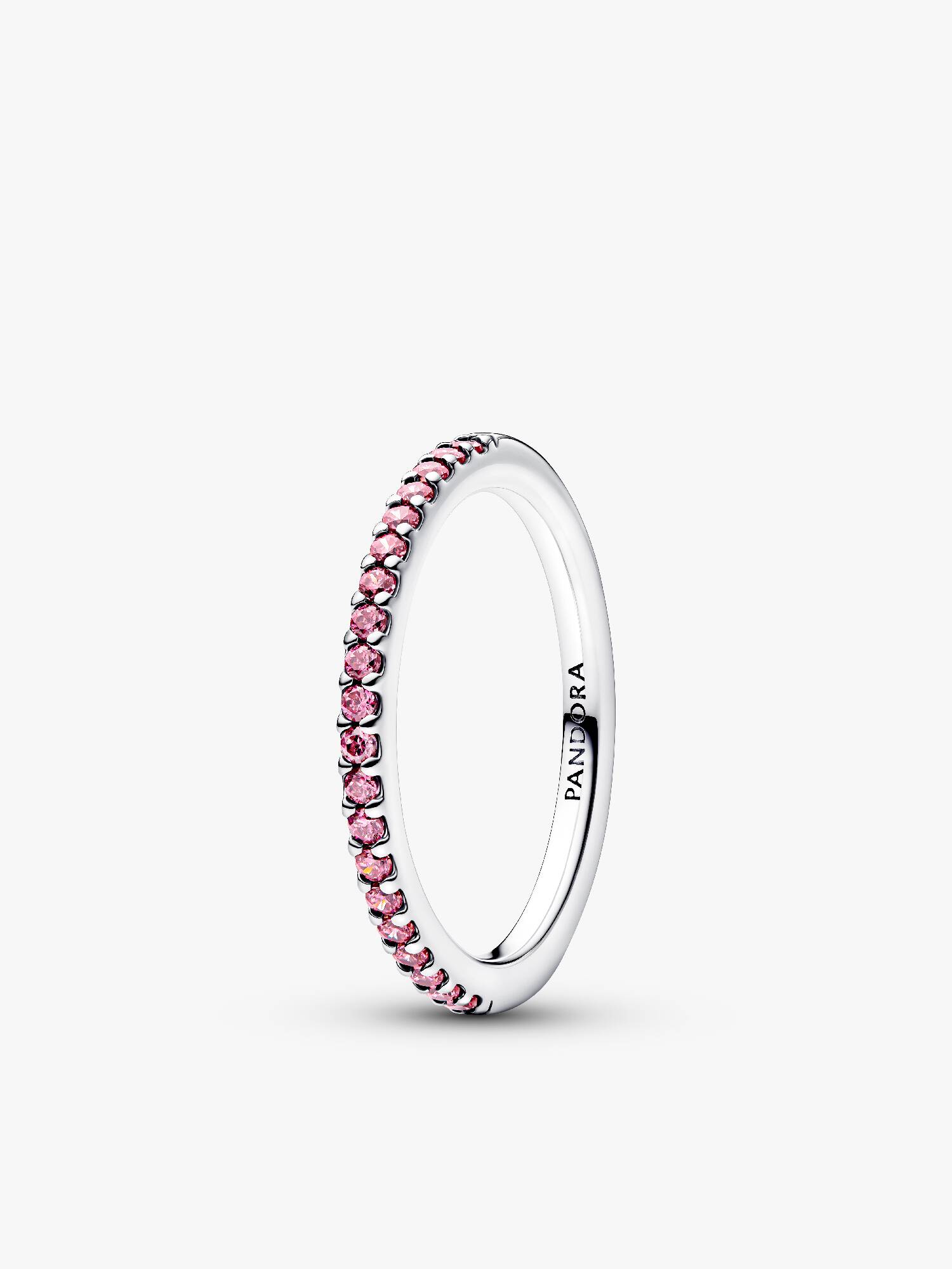 Anello Pavè Fascia Sottile Rosa