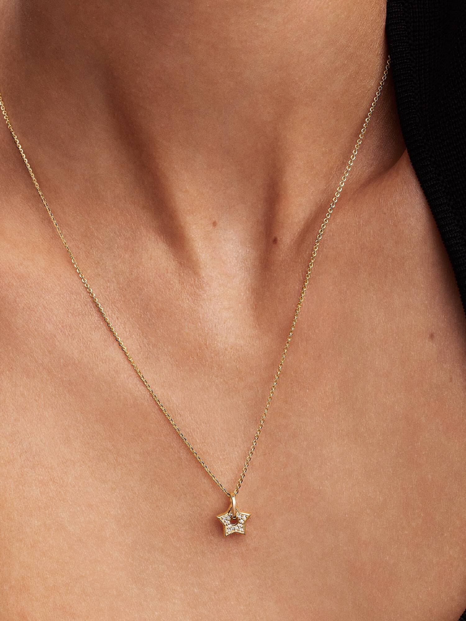Collana Talisman Stella in oro 14k con pavé di diamanti creati in laboratorio