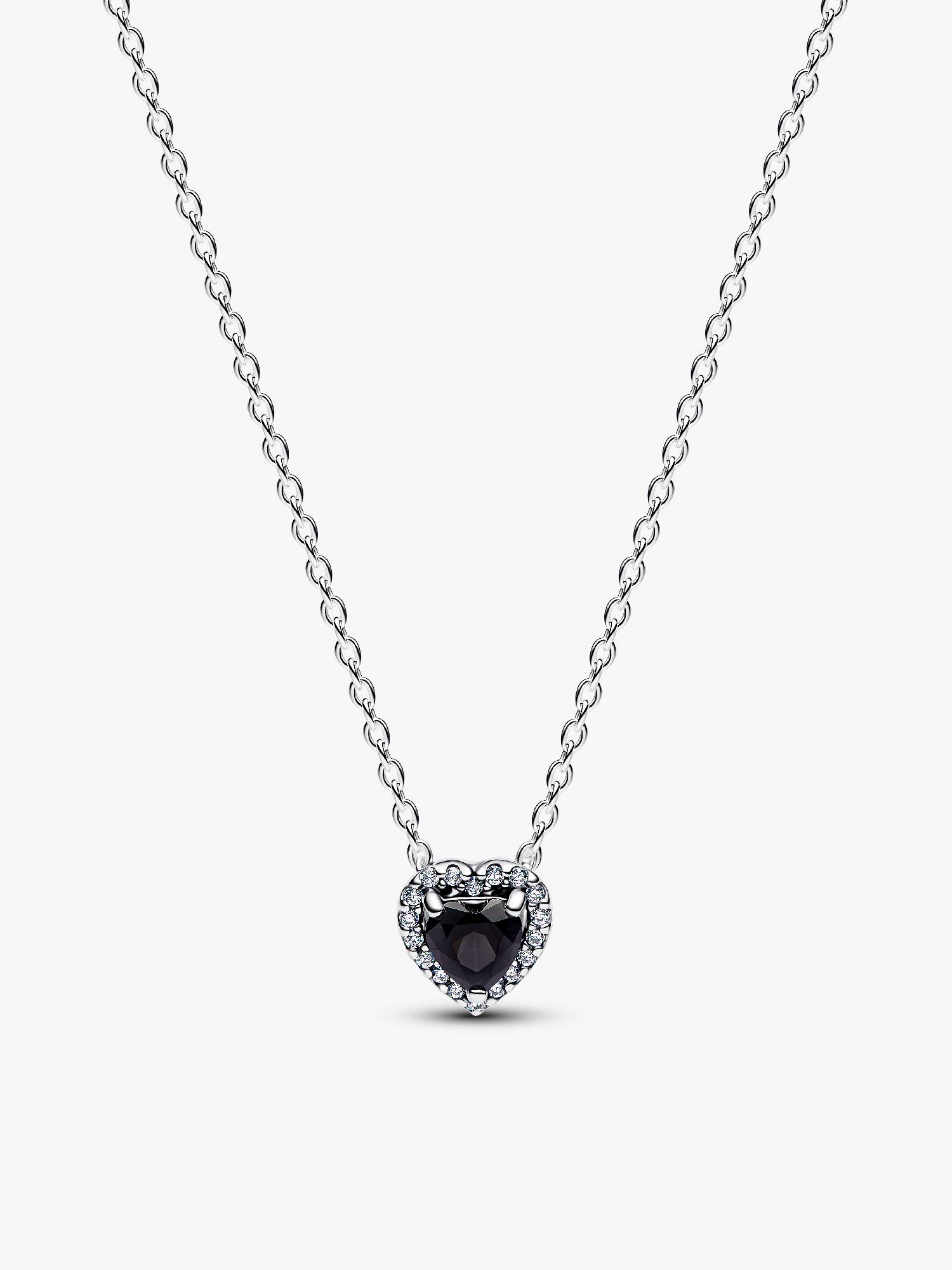 Collana Cuore in Rilievo Nero