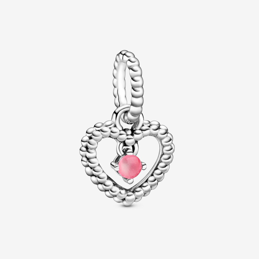 Charm Pendente Cuore Rosa Ottobre image number 0