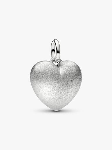 Charm Pendente Cuore Puffy effetto opaco