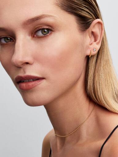 Orecchini Cerchi Era in oro 14k Catenina Sfere