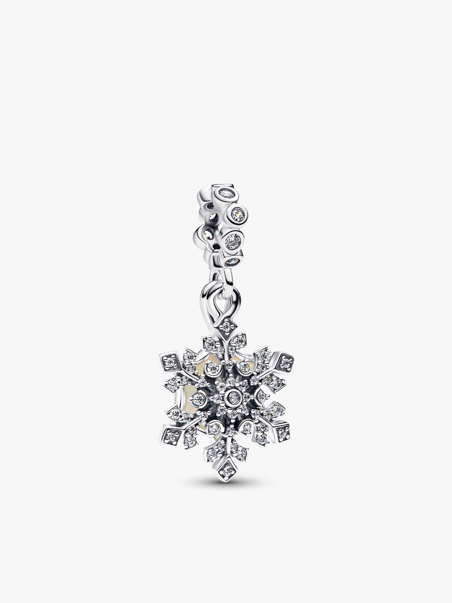 Charm Pendente Doppio Fiocco di Neve e Stella 