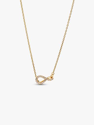 Collana Infinite Pavé in oro 14k con diamanti creati in laboratorio