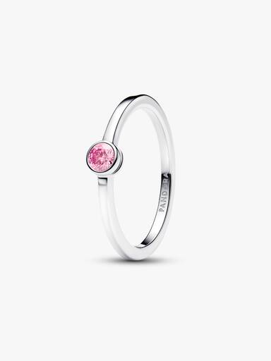 Anello Era Bezel con diamante creato in laboratorio rosa