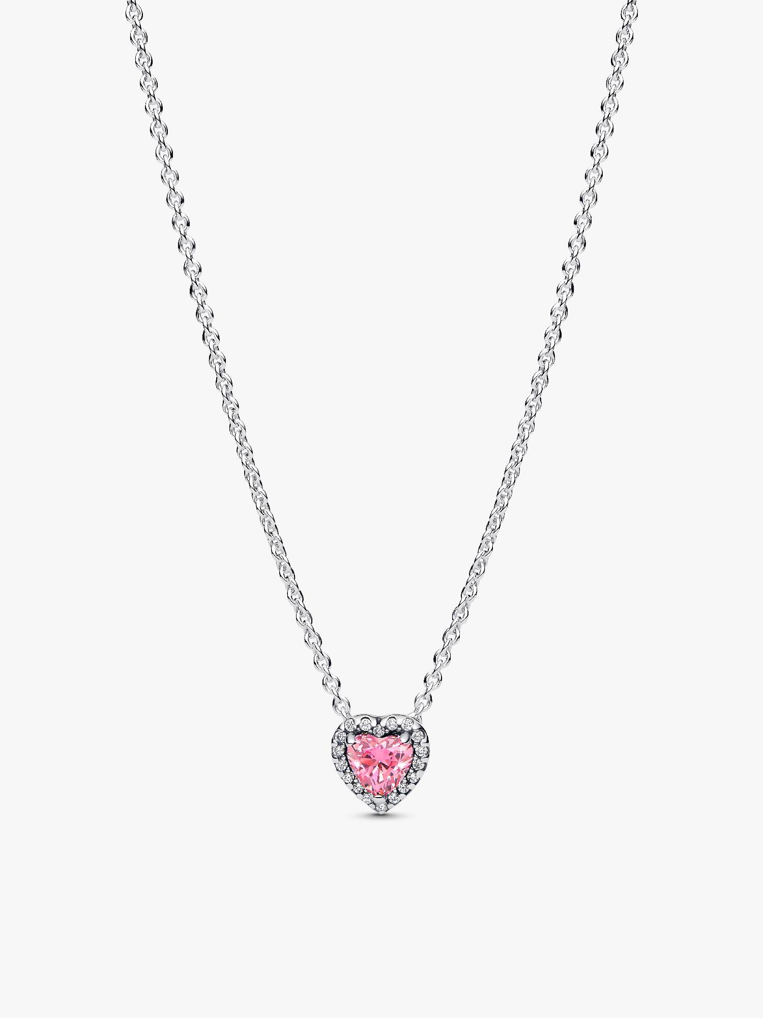 Collana Cuore in Rilievo Rosa
