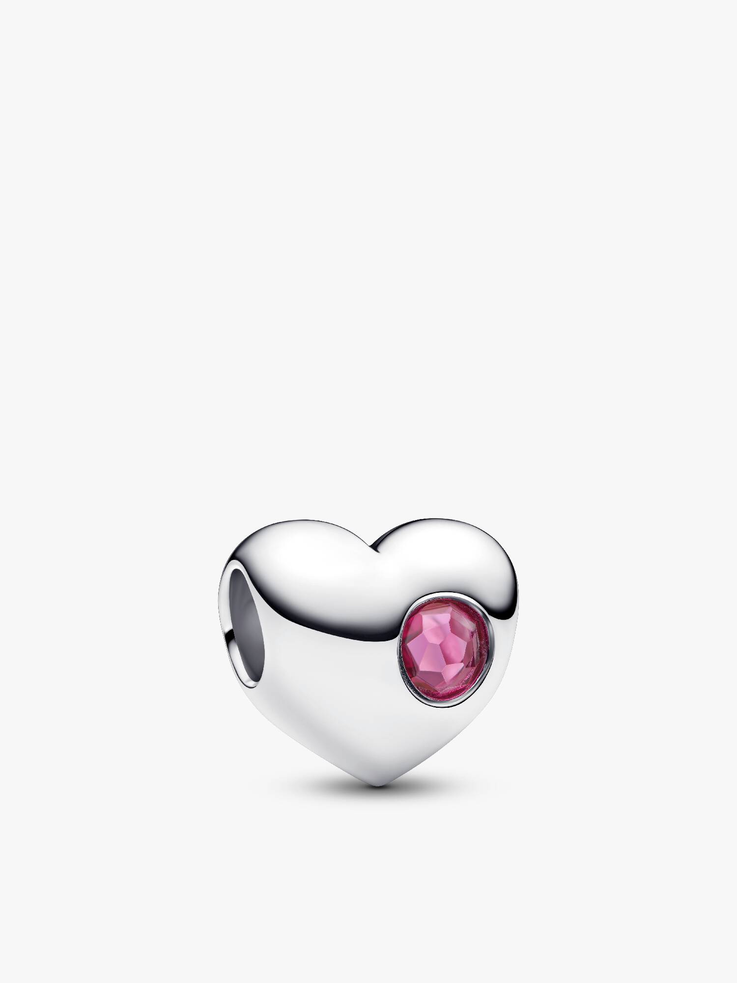 Cuore con Pietra Rosa Scuro Ottobre da incidere 