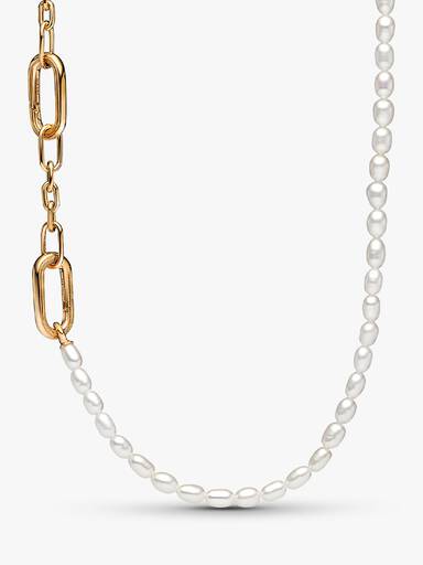 Collana Maglia Link Slim con Perle d’Acqua Dolce Coltivate Pandora ME