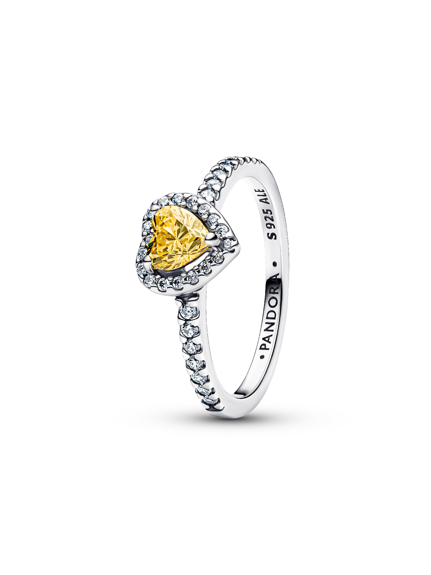 Anello Cuore in Rilievo Giallo