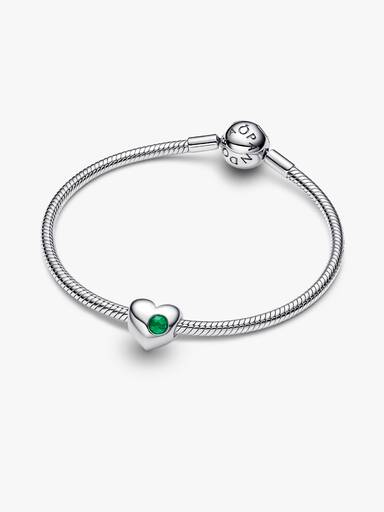 Cuore con Pietra Verde Maggio da incidere