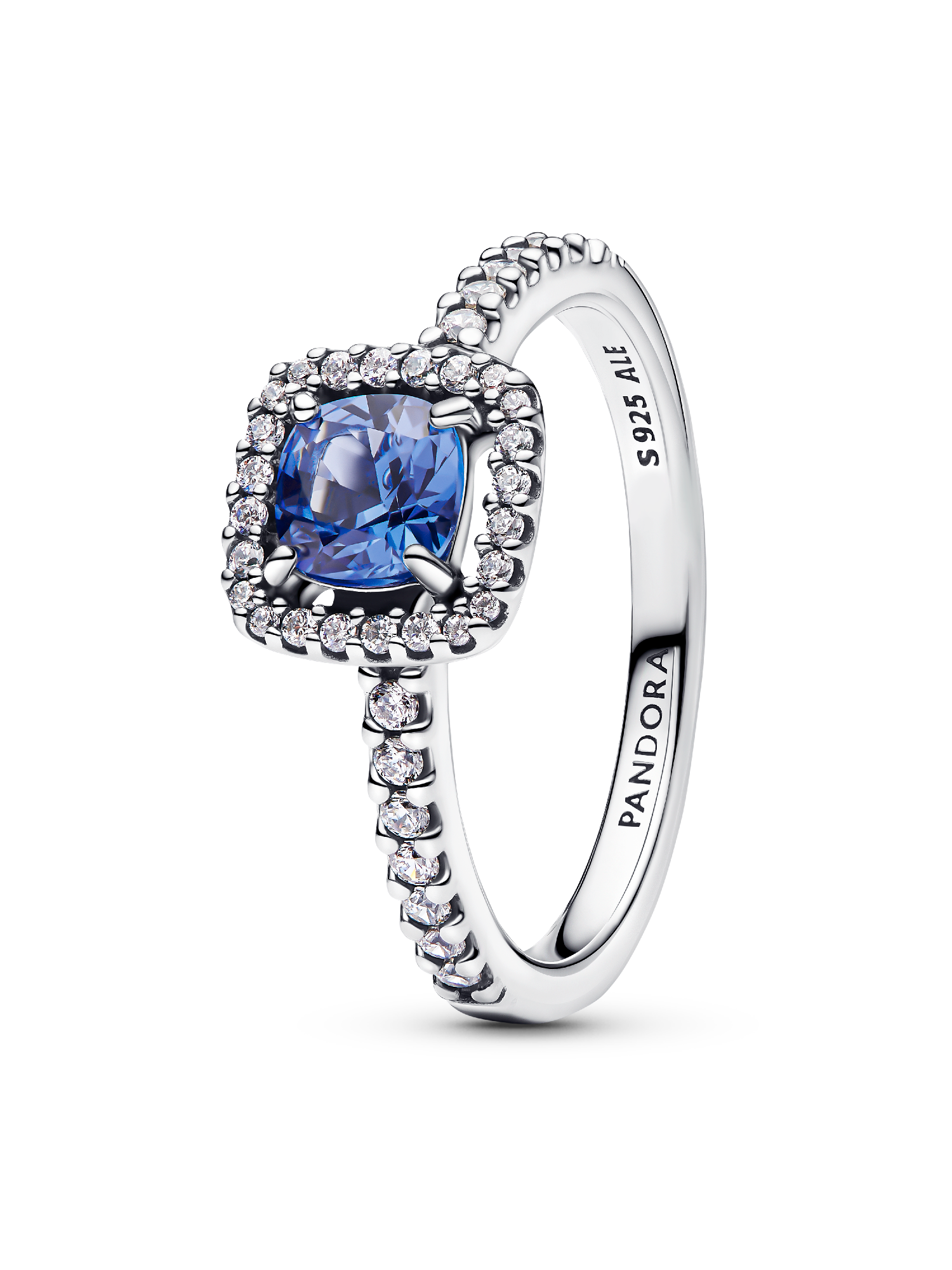 Anello Punto Luce Quadrato Blu