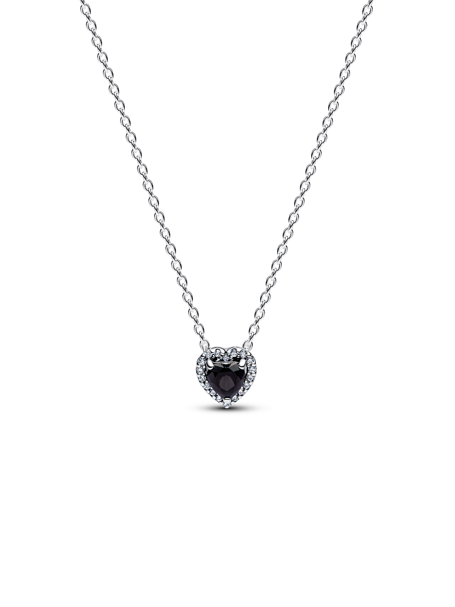 CPSLOVE Collana Cuore In Argento 925 Con Ciondolo In Vetro Nero E Scritta Ti Amo In 100 Lingue, Gioiello Regalo Per Donna