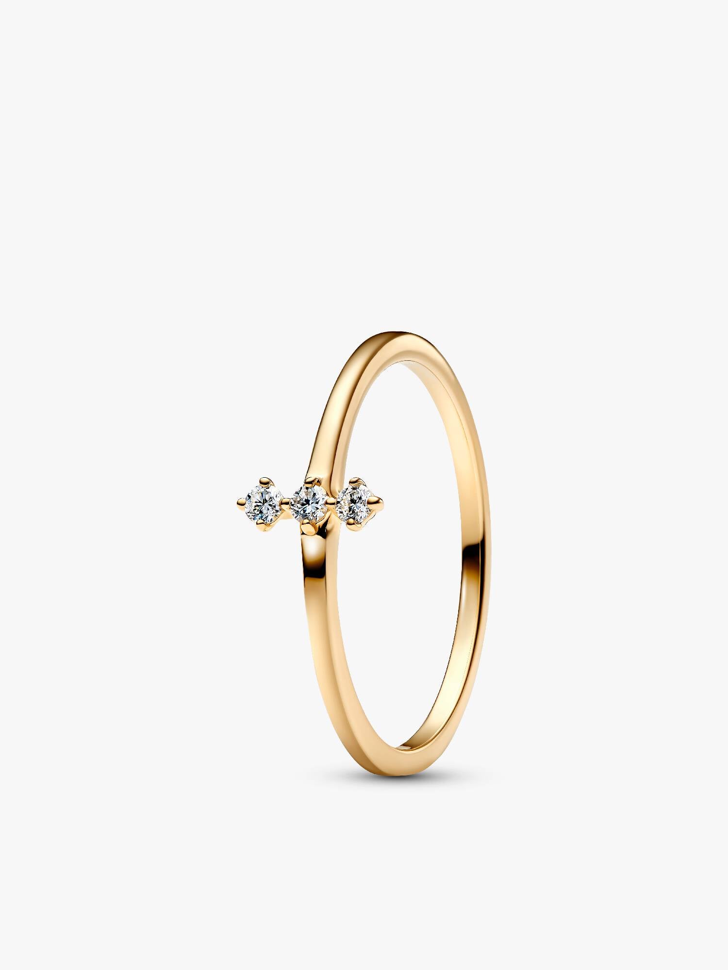 Anello Era Trio in oro 14k con tre diamanti creati in laboratorio