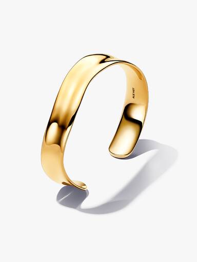 Bracciale Aperto Fascia Larga Linea Sinuosa