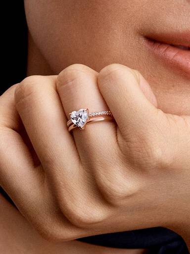 Anello Doppia Fascia con Cuore
