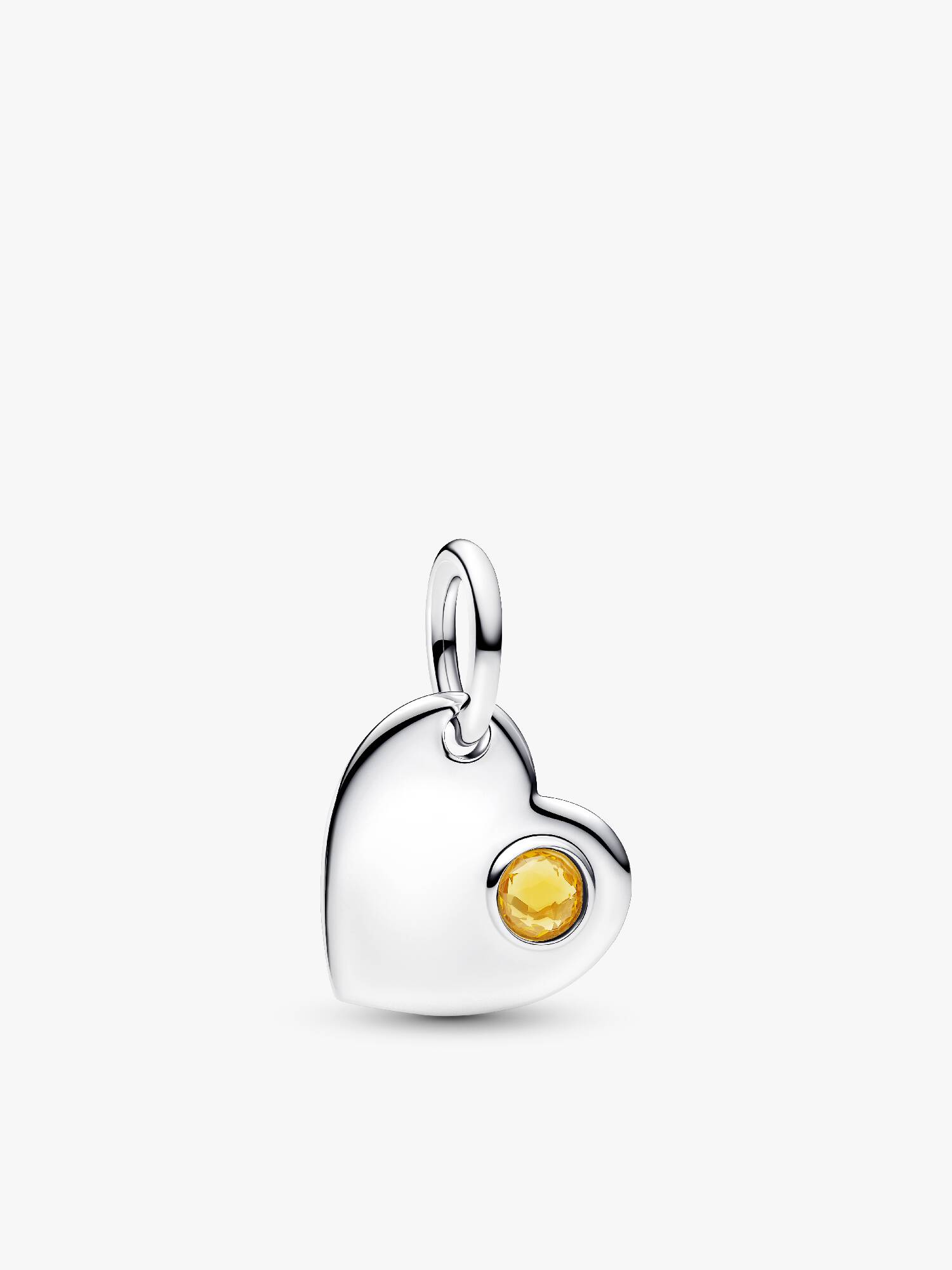 Charm Pendente Cuore con Pietra Miele Novembre da incidere