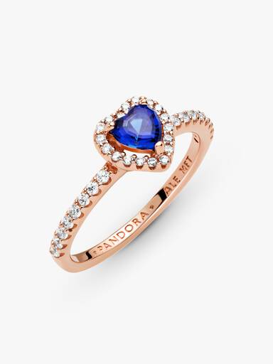 Anello Cuore in Rilievo Blu