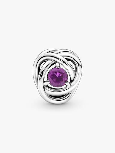 Charm Cerchio Eterno Viola Febbraio