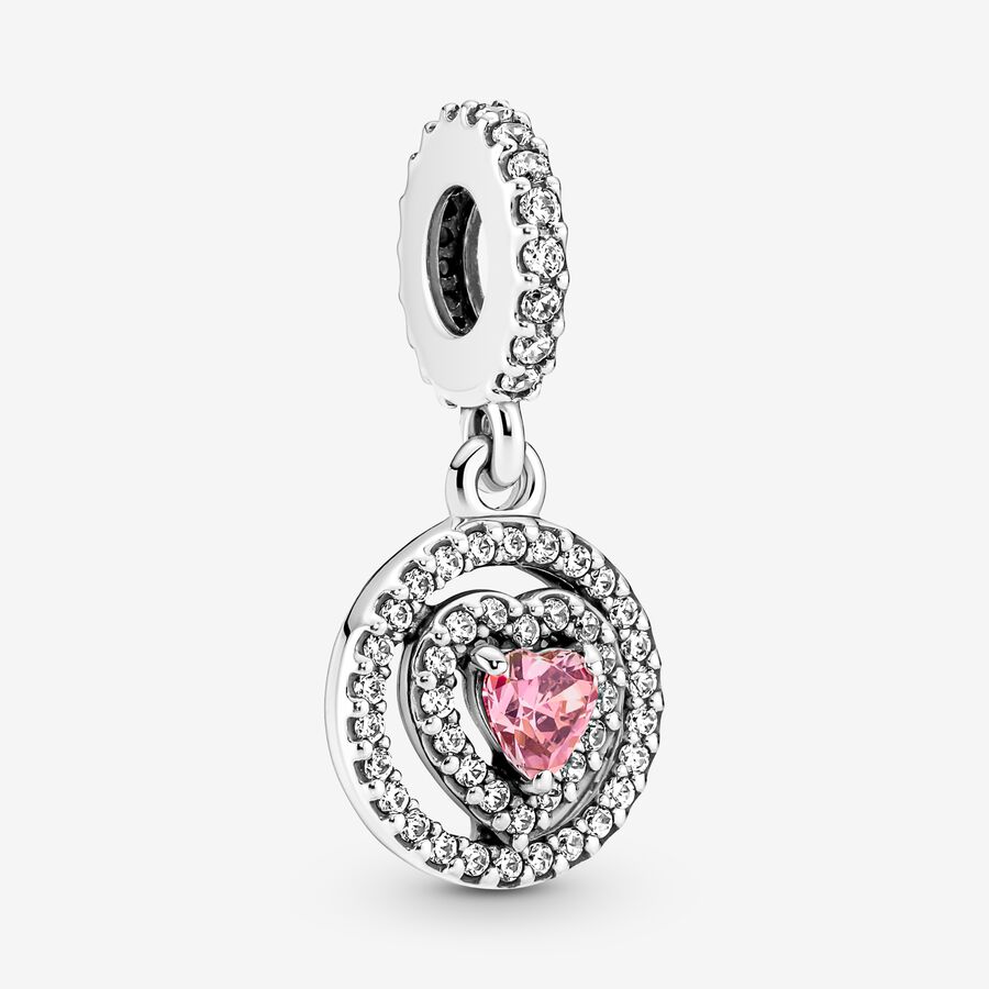Charm Pendente Cuore Rosa image number 0