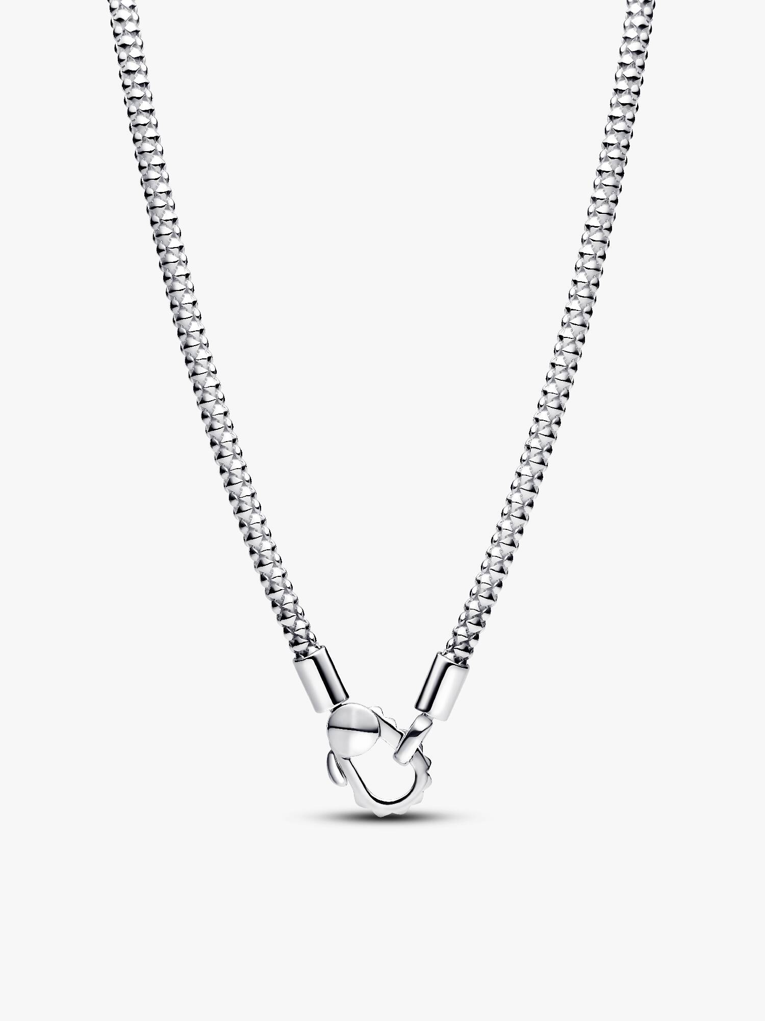 Collana Maglia Geometrica con Chiusura a Moschettone