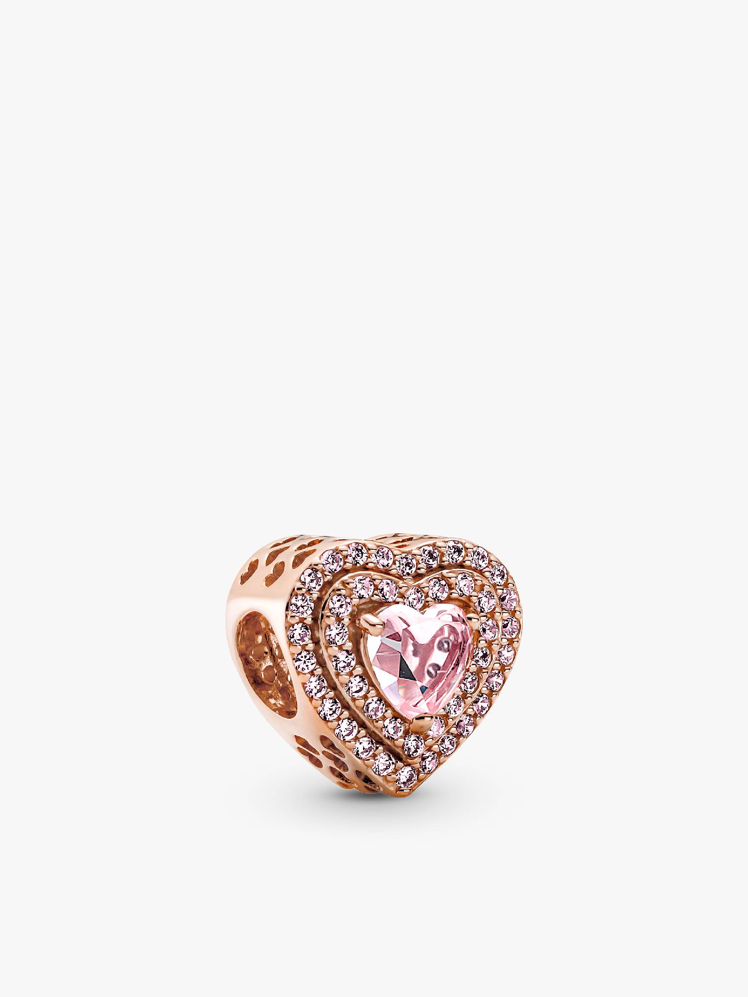 Charm Cuore Pietre Rosa