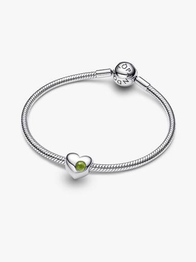 Cuore con Pietra Verde Agosto da incidere