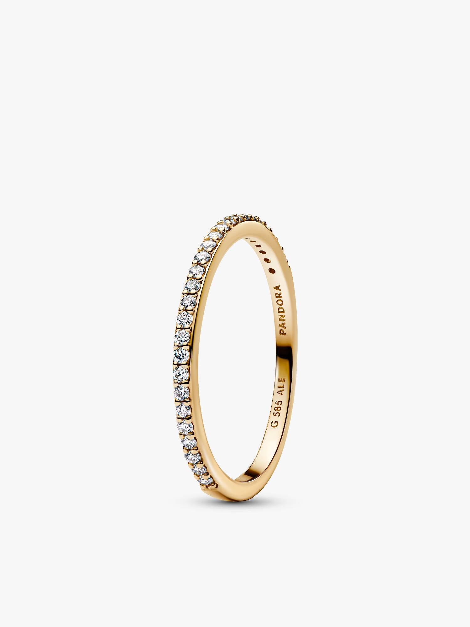 Anello Era Fascia in oro 14k con pavé di diamanti creati in laboratorio
