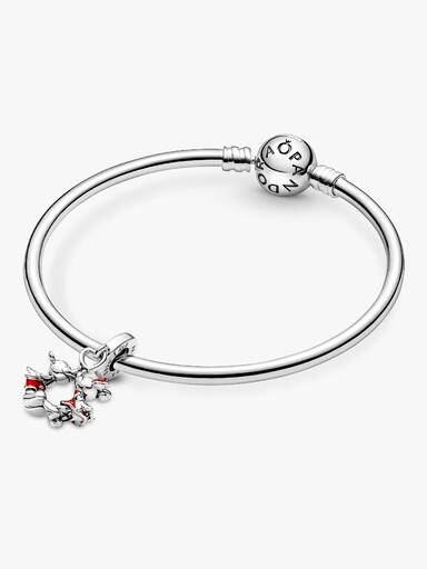 Disney, charm Pendente Mickey Mouse & Minnie, Il Bacio