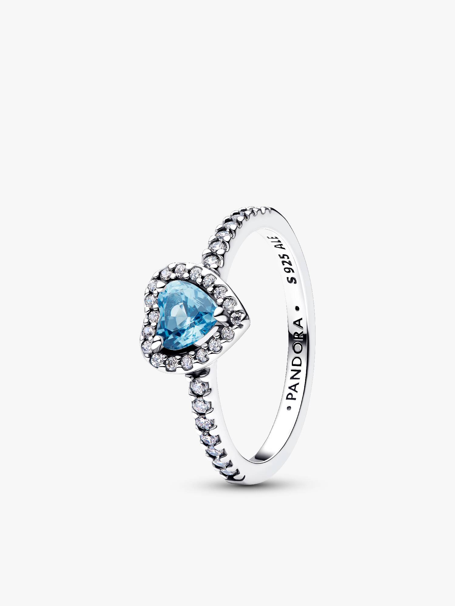Anello Cuore in Rilievo Azzurro