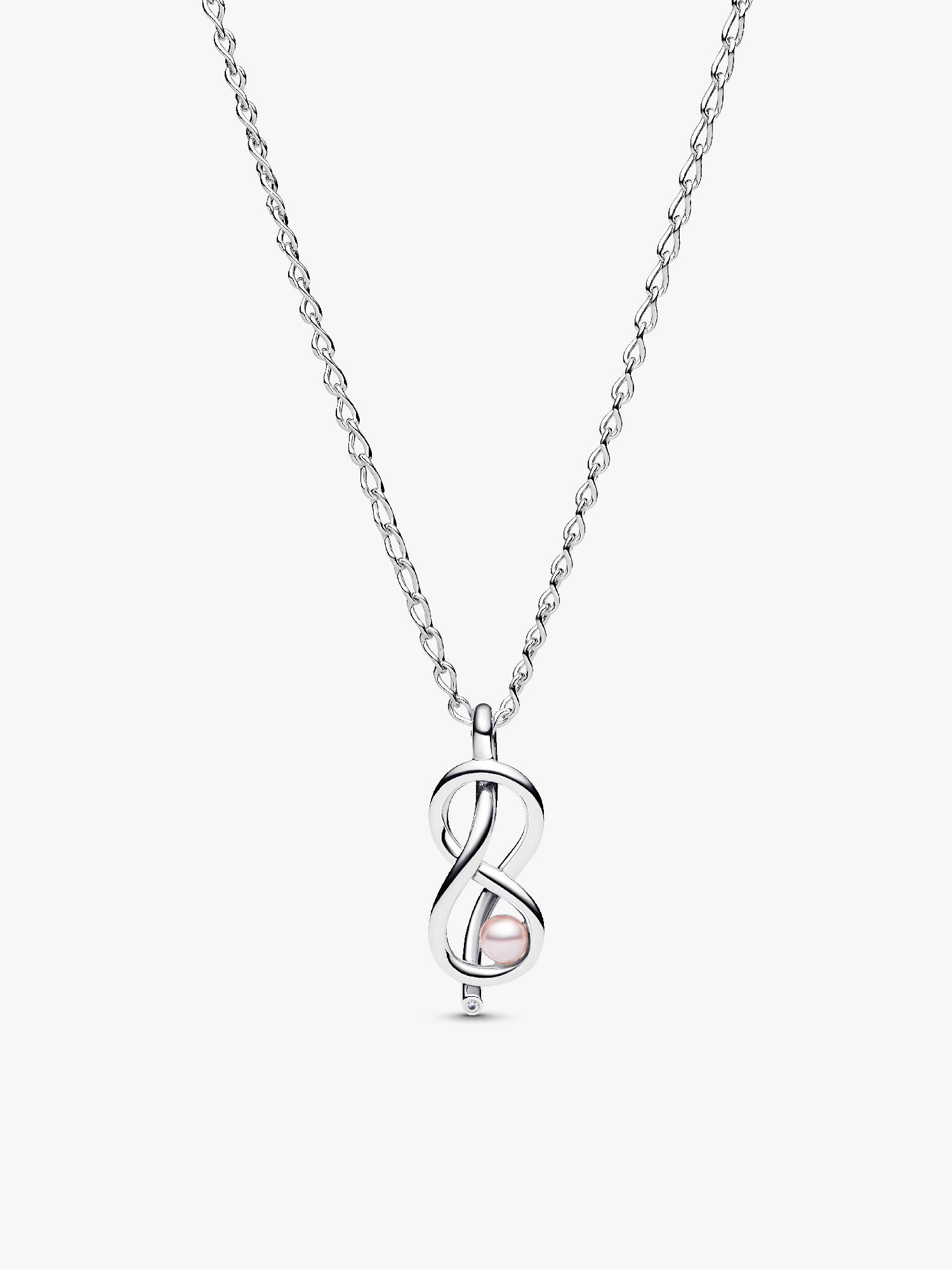 Collana Legame Infinito con Perla Rosa Artificiale