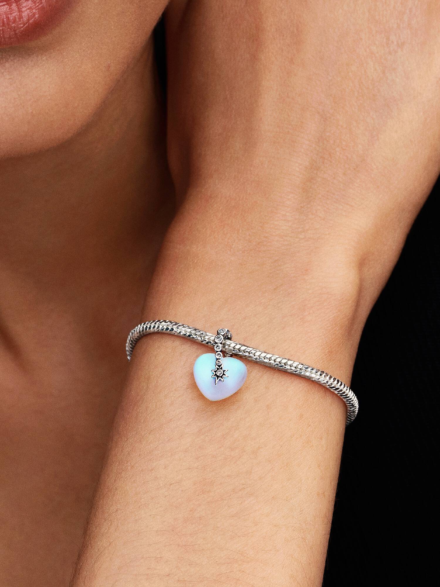 Charm Pendente Cuore e Stella Cadente