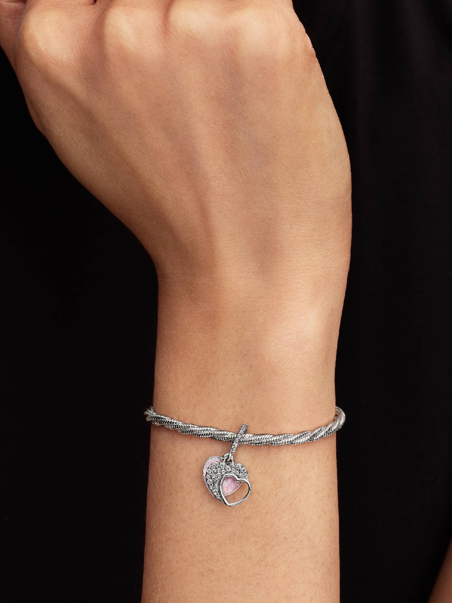 Charm Pendente Doppio Cuore Mamma Sei Bellissima
