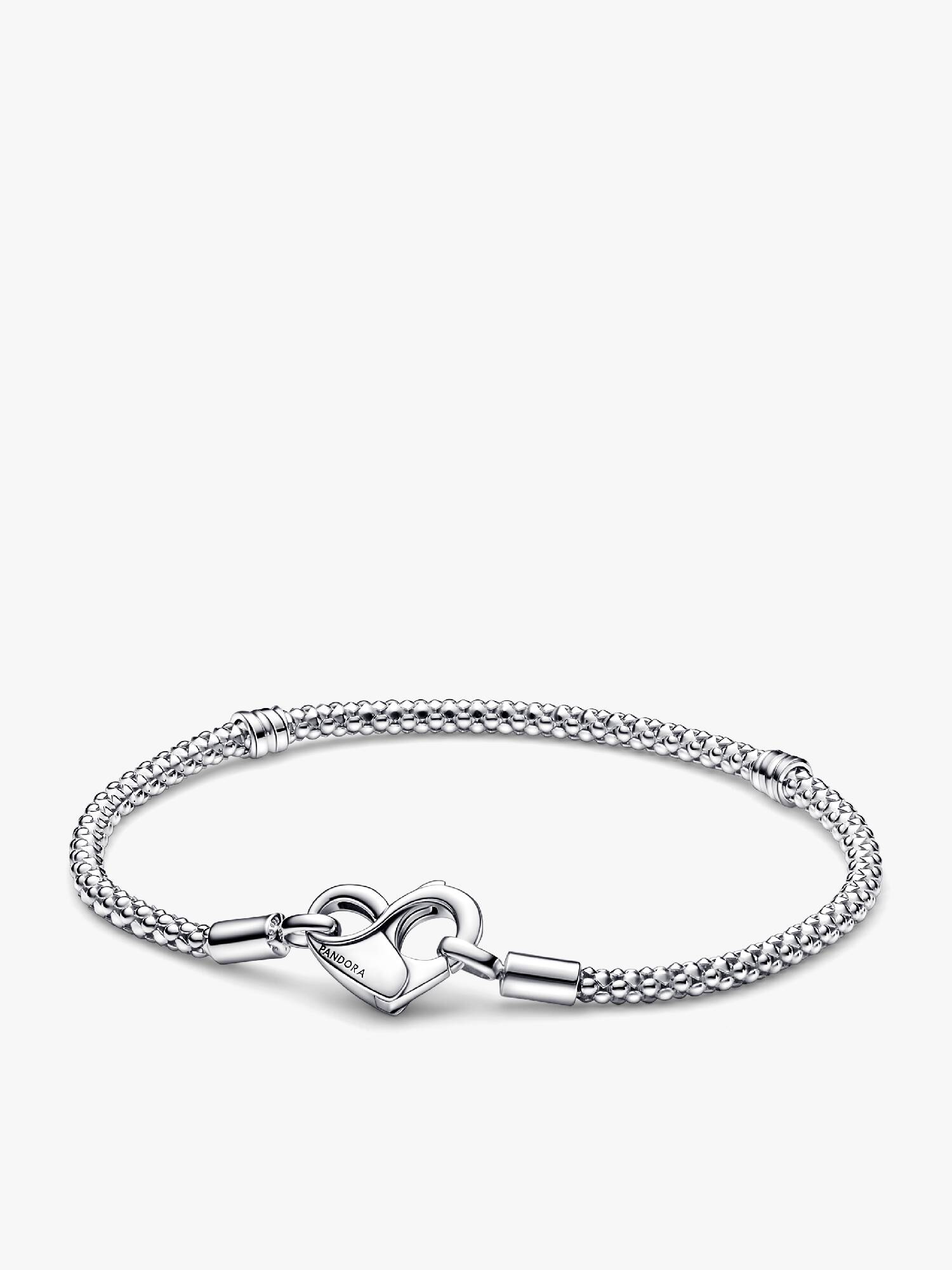 Bracciale Maglia Geometrica con Chiusura Moschettone a Cuore