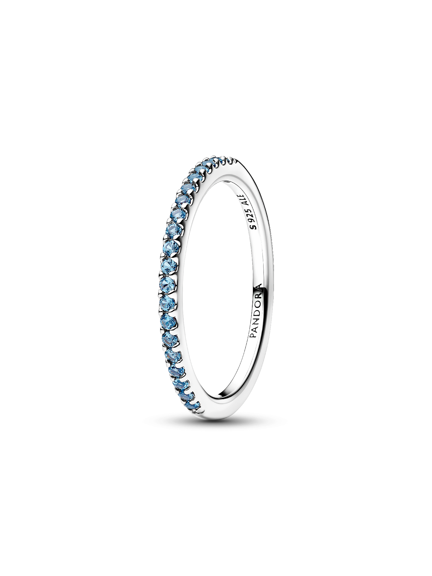 Anello Pavè Fascia Sottile Azzurro