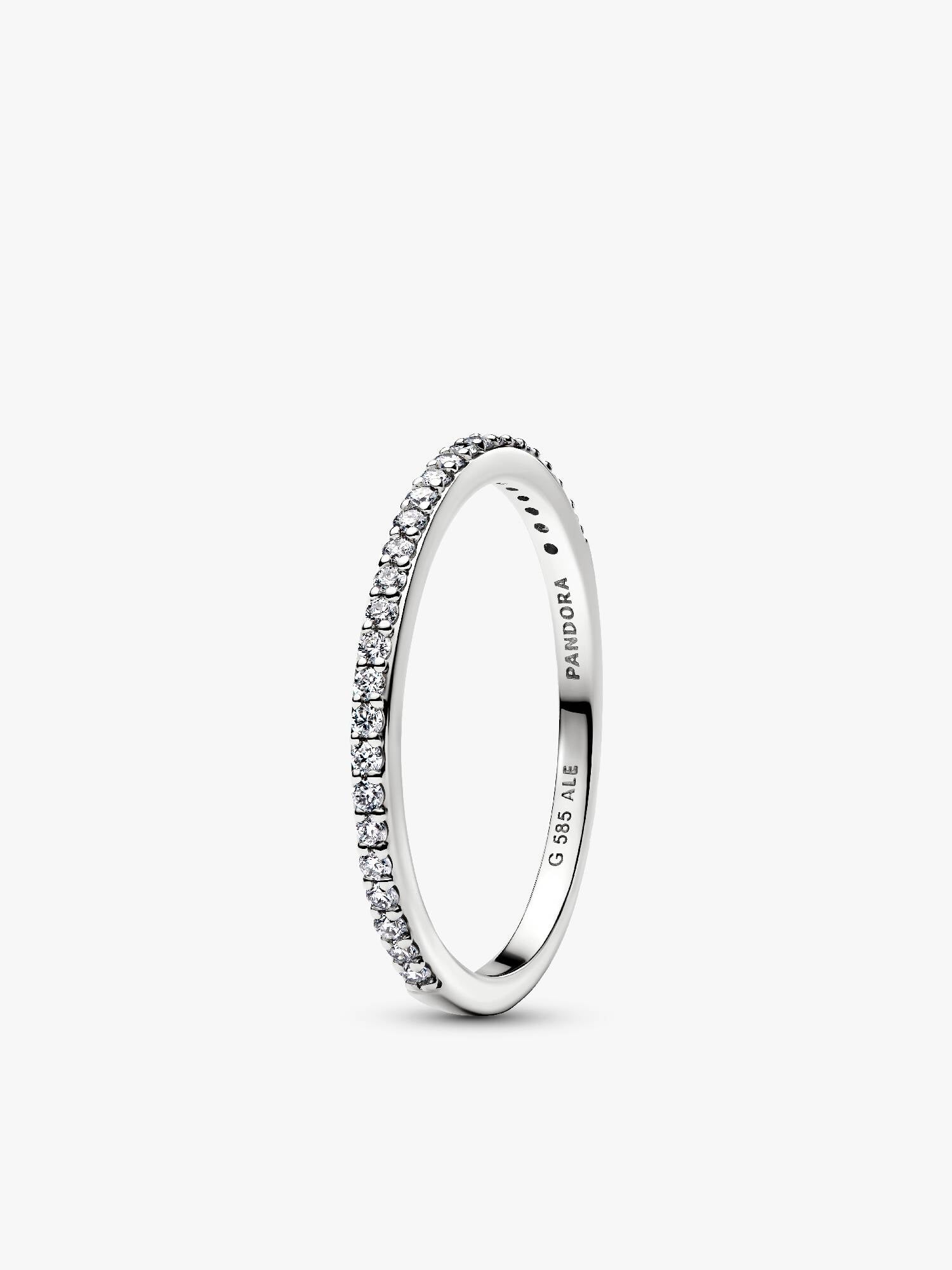 Anello Era Fascia in oro 14k con pavé di diamanti creati in laboratorio
