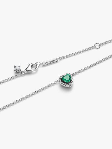 Collana Cuore in Rilievo Verde