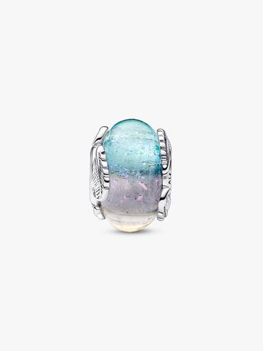Charm Vetro di Murano Cielo e Piume