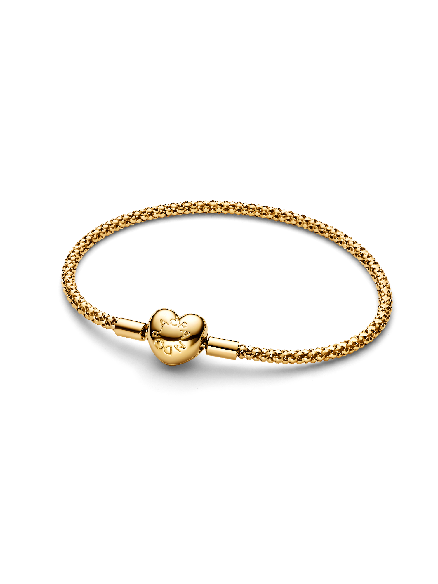 Bracciale Maglia Geometrica con Chiusura a Cuore